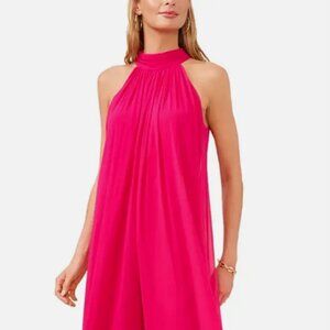 NWTs Vince Camuto Halter Wide Leg Jumpsuit Large Pomegranate Pink Sleeveless 100